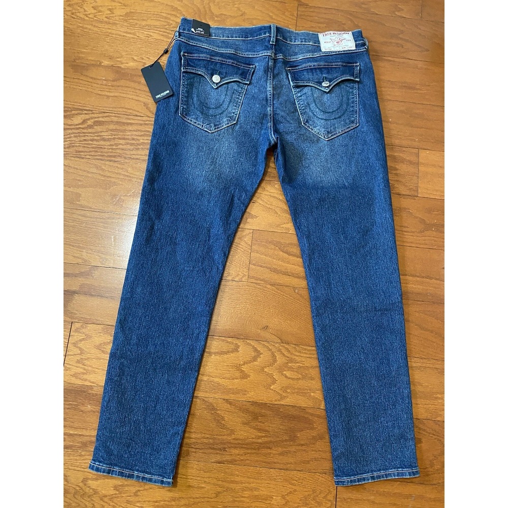 True Religion Rocco SN‎ Flap Pocket Relaxed Skinny Mens 36x32 Blue New! NWT $159